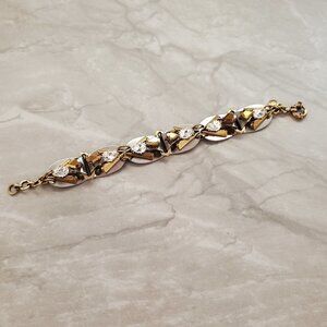 ✨ J.Crew Bracelet Silver Gold Rhinestones Crystals Antiqed Statement Chunky ✨